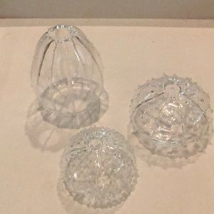 Collection of 3 glass urchin-like accessories